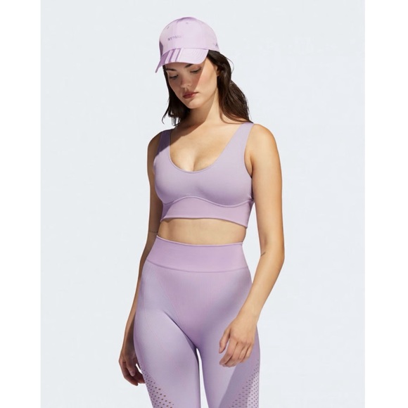 adidas x Ivy Park Knit Women's Bra Lilac Small - Picture 2 of 9